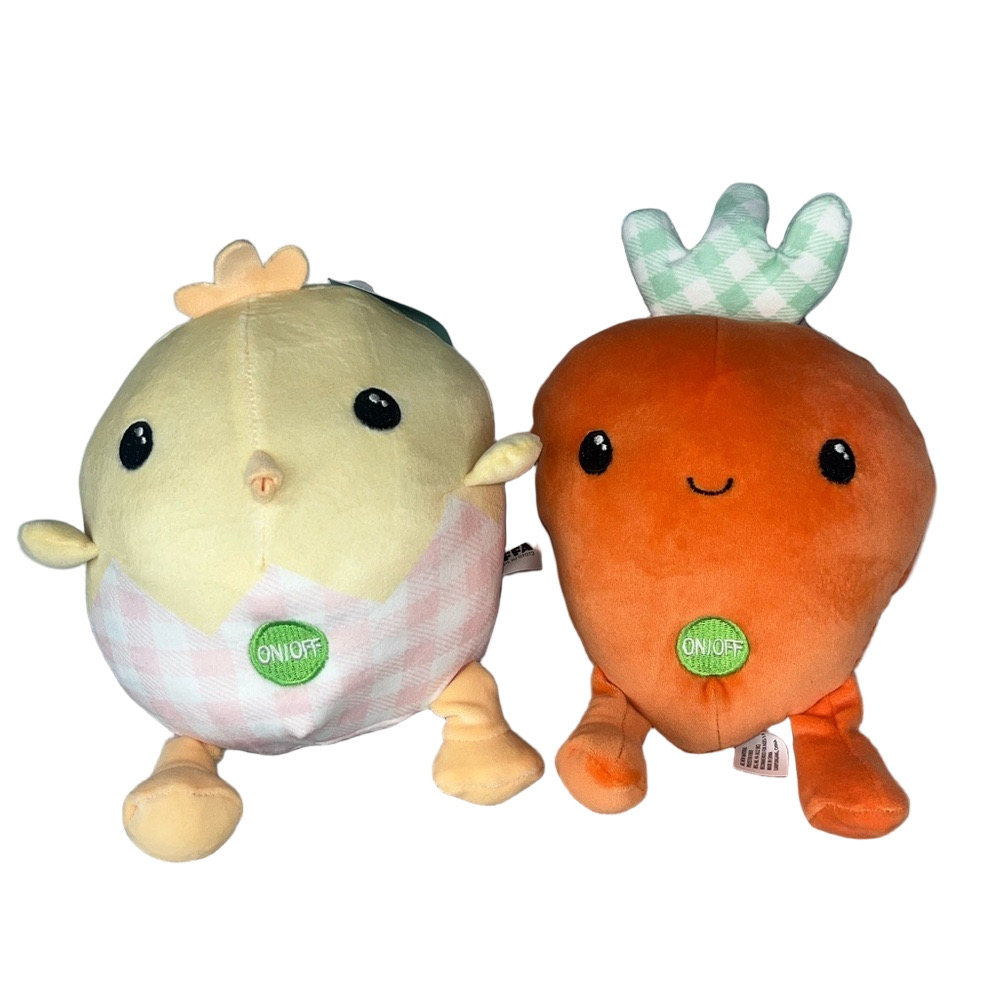 Set of 2 Cute Chick and Carrot Talking Plush Toys Happy Easter